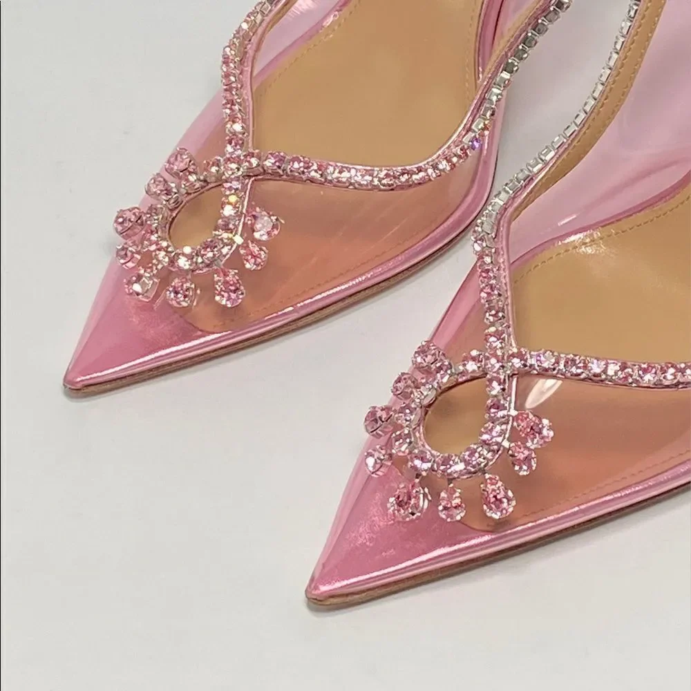 Aquazzura Seduction 105mm crystal-embellished pumps size 38